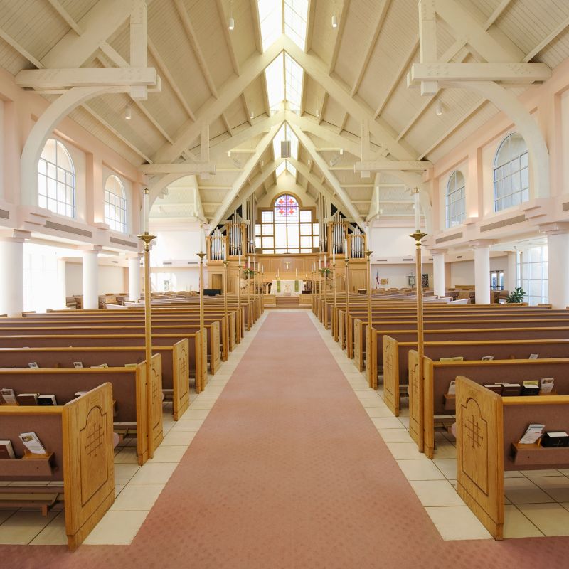 Church cleaning professionals maintaining a clean worship space